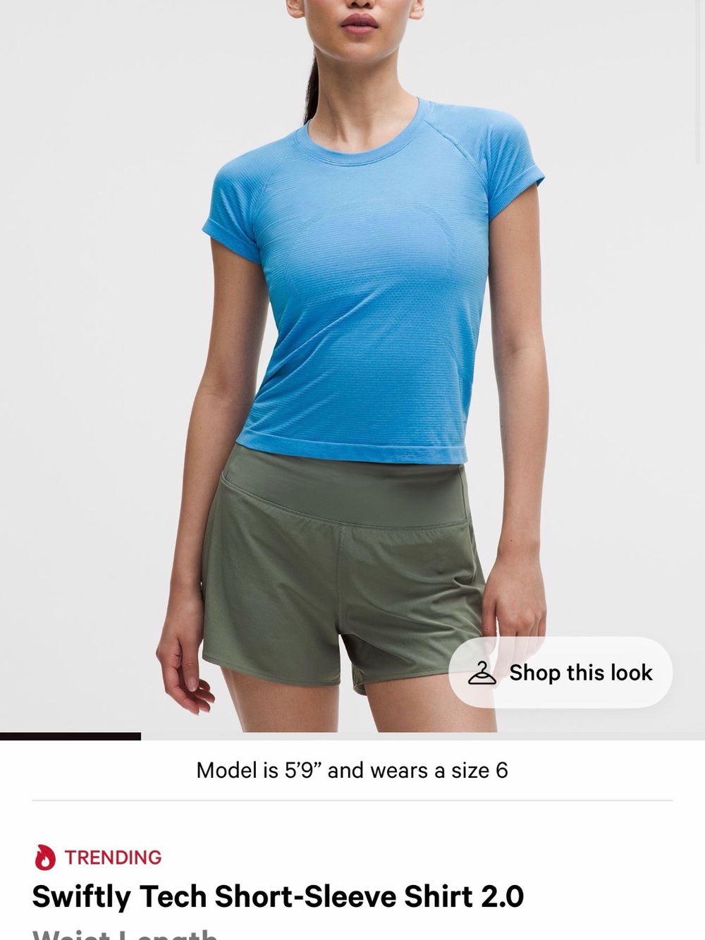 NWT! Lululemon Swiftly Tech Short-Sleeve Shirt in Ocean Wave Sz 2